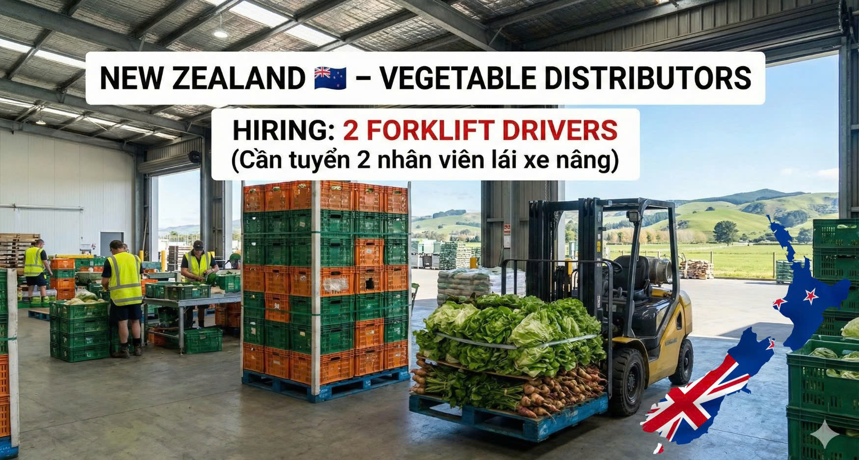 Tuyển Nhân Viên Lái Xe Nâng Forklift Tại New Zealand