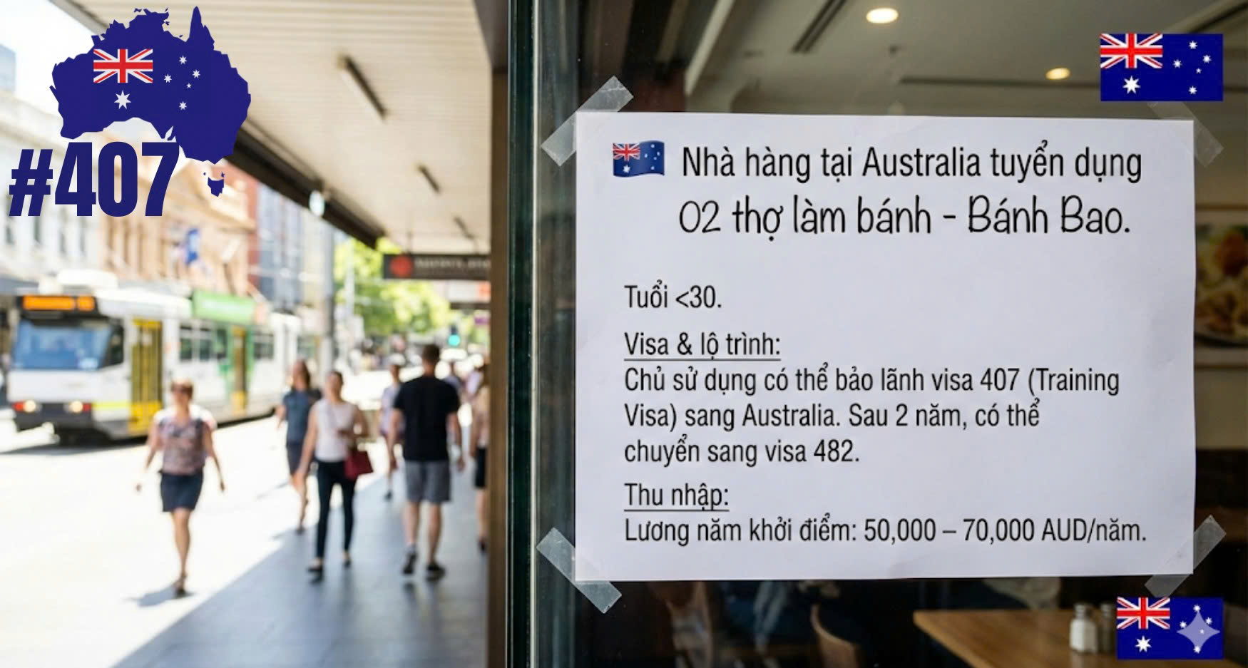 TUYỂN DỤNG THỢ LÀM BÁNH TẠI AUSTRALIA – VISA 407 (TRAINING VISA)
