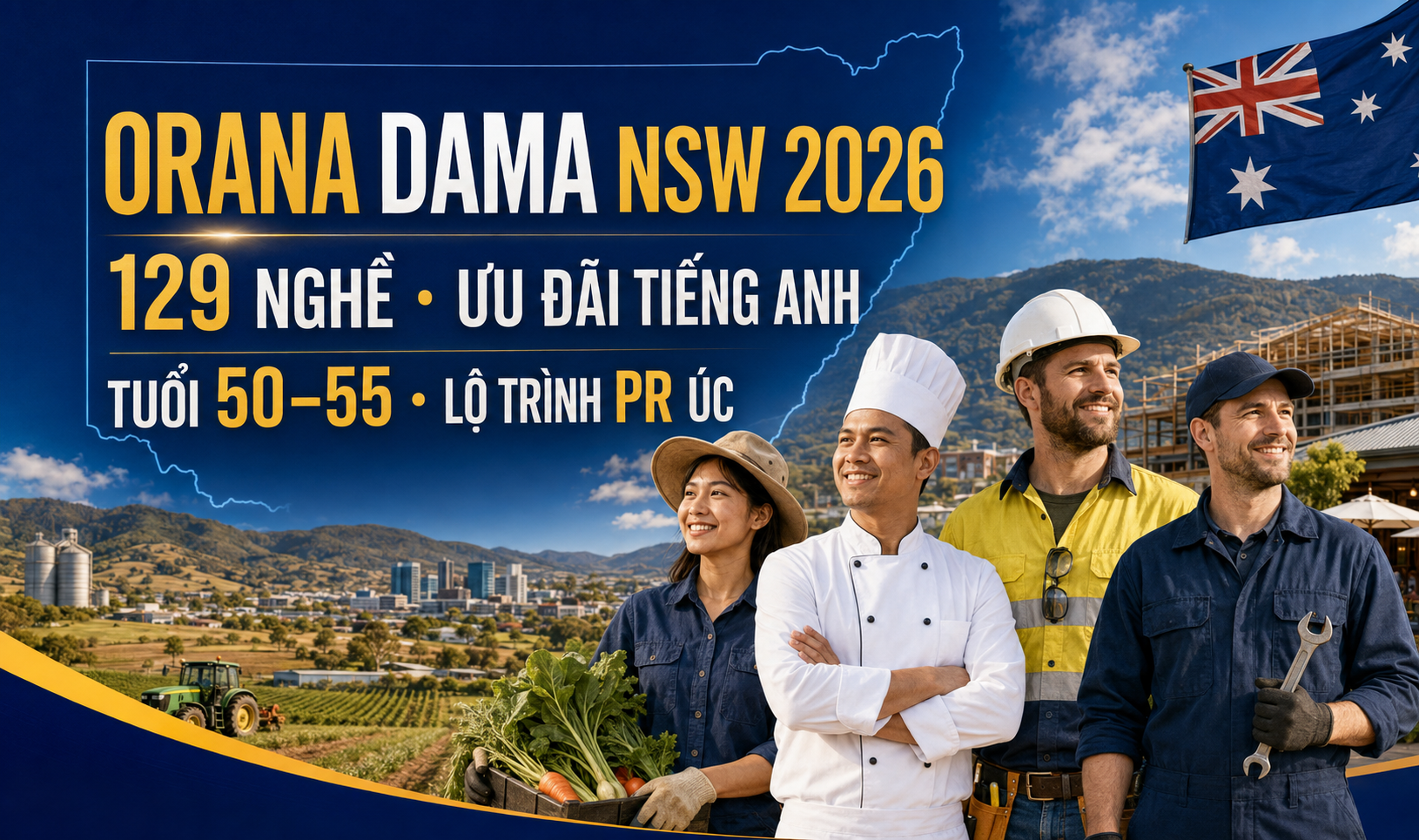 Orana DAMA NSW 2026: 129 nghề, tuổi 50–55 và lộ trình PR
