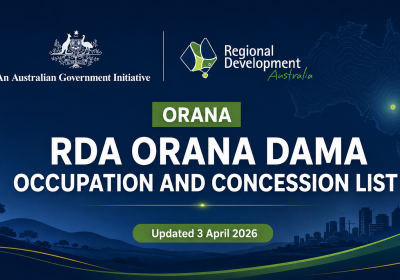 ORANA DAMA NSW 2026 129 NGÀNH NGHỀ – TUỔI ĐẾN 55 – LỘ TRÌNH PR ÚC
